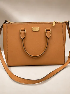 Michael Kors Kellen Acorn Medium Satchel Crossbody Saffiano Leather Bag ECU thumbnail 2