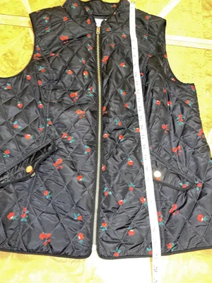 Charter Club Black & Red Floral Quilted Puffer Vest Size Large Like New thumbnail 11