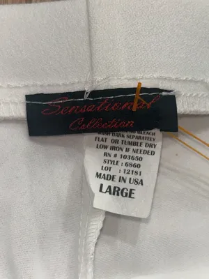 Sensational Collection White High-Waist Sailor Style Wide Leg Pants Large NWT thumbnail 3
