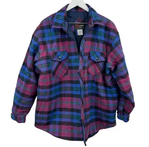 Vintage 90s Plaid Quilted Shacket Blue Pink Size XL thumbnail 1