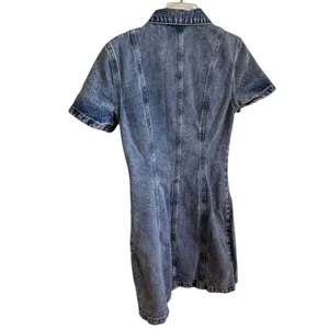 Pilcro Anthropologie Short-Sleeve Denim Button-Front Mini Dress 4 thumbnail 4