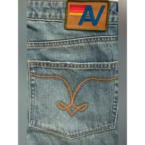 Aviator Nation Canyon Crop Jeans Mid Rise Vintage‎ Medium Wash Distressed 30 thumbnail 2