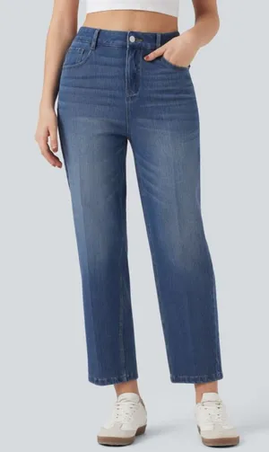 Halara Flex™ High Waisted 7/8 Straight Leg Casual Jeans with Pockets Size Large thumbnail 1
