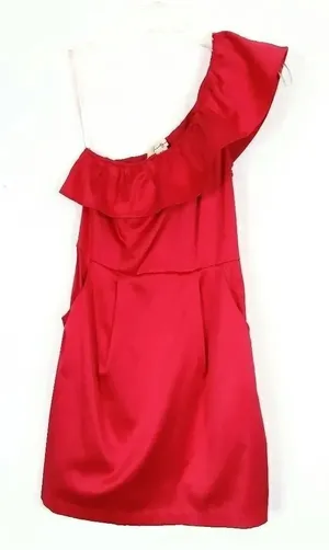 Forever 21 y2k Hot Pink One Shoulder Ruffle Bodycon Dress thumbnail 1