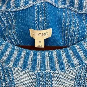 Anthropologie Pilcro Blue Textured High-Low Relaxed Pullover Sweater Size M‎ thumbnail 7