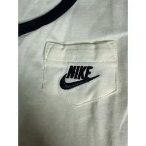 Nike Women's XL Tank Top NWT White Black Trim Pocket Swoosh Retro Y2K New* Read thumbnail 5