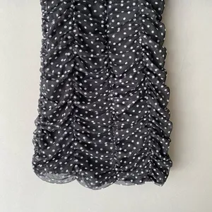 ZARA Polka Dot Ruched Mini Dress M Black‎ thumbnail 11