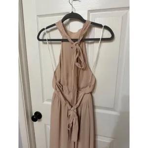 Reformation High Halter Neck‎ Open Back Maxi Dress Blush Nude Formal Gown thumbnail 8