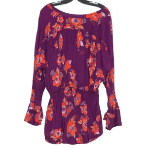 Free People Tuscan Dreams Tunic Top Floral Plum Large Boho Festival Cottagecore thumbnail 3