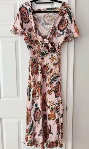 Anthropologie Kachel Flutter-Sleeve Floral Slip Maxi Dress, Size 12P thumbnail 11