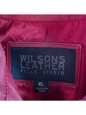 Wilsons Leather Pelle Studio Womens XL Red Genuine Leather Zip Jacket Y2K thumbnail 5