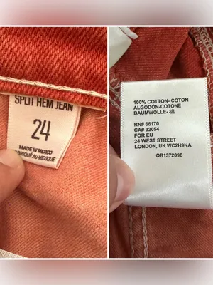 BDG Urban Outfitters Split Hem Jeans Women 24 Rust Red Straight Leg 100% Cotton thumbnail 2