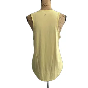 Zyla Active Micro Ribbed Tank Top Yellow Racerback‎ Athletic Summer Size Medium thumbnail 3