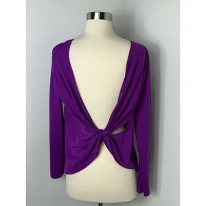 Fabletics Womens Switchback Activewear Top Size M Long Sleeve Purple Shirt thumbnail 3