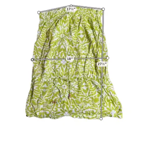 ONeill Womens Lime Green White Y2K‎ Cotton Strapless Tube Dress Smocked Medium thumbnail 3
