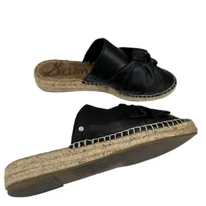 Sam Edelman Lynda Black Leather Espadrille Mules thumbnail 4