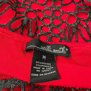 Willi Smith Whimsigoth Sleeveless Top Size Medium Red Going Out Tank Asymmetrical Fairy Chic thumbnail 6