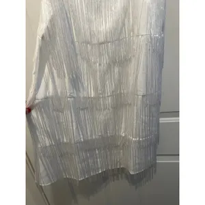New Women’s A New Day Fringes Lined Dress Stretchy White size Xs thumbnail 3