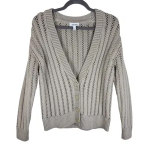 Haven New NWOT Cotton Cream Cable Knit Chunky Button Up Cardigan Sweater Size‎ M thumbnail 3