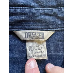 Duluth‎ Trading Women Size Large Blue Denim Pearl Snap Western Country Cowgirl thumbnail 3