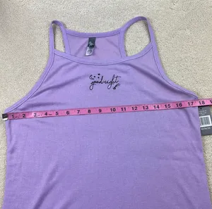 Nordstrom Rack Pj Couture: Purple “Goodnight” Ribbed Pajama Tank thumbnail 3