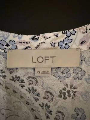 LOFT Paisley Button Front‎ Tiered Mini Dress Size XS thumbnail 4