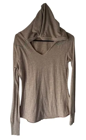 Cruel Denim Women's Tan Speckled‎ Long Sleeve Hoodie Western Cowboy Size M thumbnail 1
