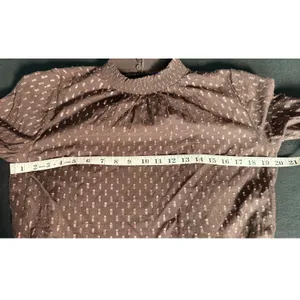Gap Womens Brown Metallic Clip Dot Smocked High Neck Tiered Mini Dress Small NEW thumbnail 9