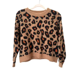 ASTR THE LABEL‎ Leopard Crewneck Sweater Brown Small thumbnail 2