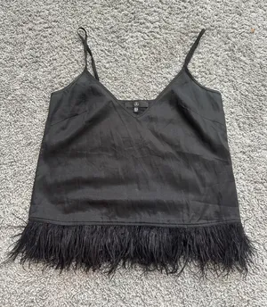 ASOS Black Feather Tank Top thumbnail 1