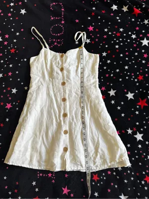 Urban outfitters White Button-Front Linen Mini Sundress thumbnail 8