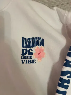 Floral Graphic White Hoodie Size L thumbnail 2