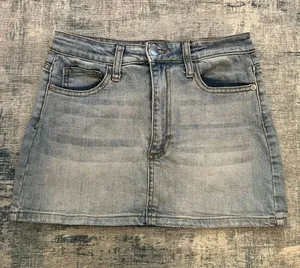 Altar'd State Distressed Light Wash Denim Skirt Women's Small thumbnail 1