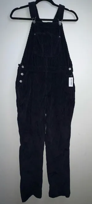 Old Navy Black Corduroy Women's Overalls thumbnail 1