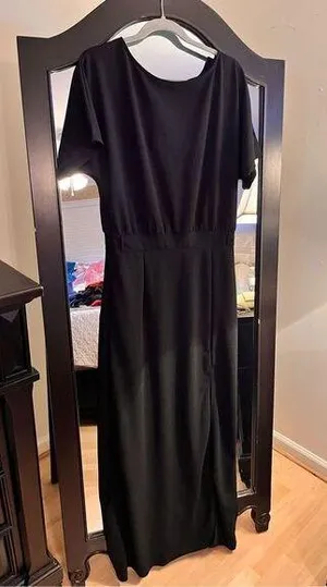 NEW Black Career Casual Maxi Dress Career XL NO BELT thumbnail 1
