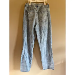 American Eagle‎ Highest Rise 90s Boyfriend Jeans Distressed Plaid Patch Light 6L thumbnail 3