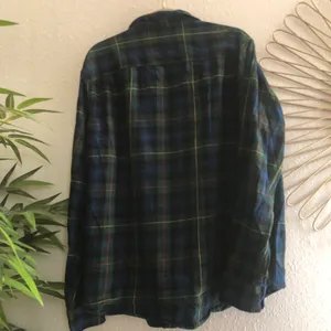 100% cotton green and black Arizona button up down plaid flannel shirt thumbnail 2