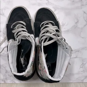 Unisex Vans Black and White High-Top Shoes thumbnail 9