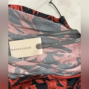 Anthropologie The Somerset Floral Jumpsuit Satin Red Small Wedding Festival Chic thumbnail 9