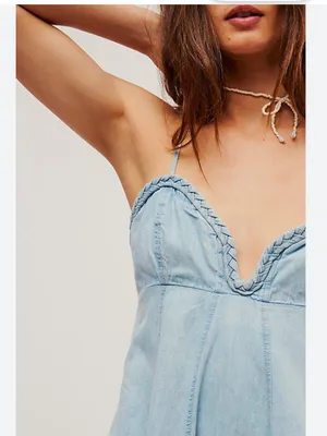New With Tags Free People Altura Denim Mini Dress Sz M thumbnail 2