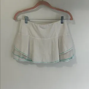 Lucky in Love Pique Flip Pickleball Tennis Skort White thumbnail 3