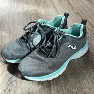 Fila Women's Gray and Teal Running Shoes Size 7 thumbnail 1