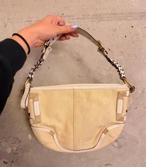Vintage Coach Soho Angora Straw Hobo Bag 2005 thumbnail 1