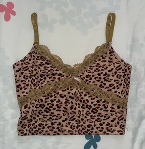 Leopard Lace Cami Brown Size XS thumbnail 1