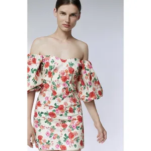 Zara Caroline Floral Puff Sleeve Dress Romantic Garden‎ Party Women XS thumbnail 2