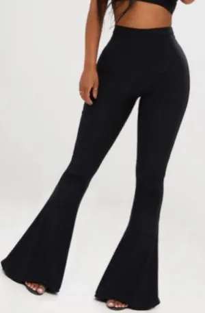 NWT PrettyLittleThing Slinky High Waisted Bell Flare trousers. thumbnail 1