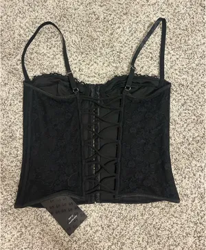 Black Shein Corset Crop Top thumbnail 2