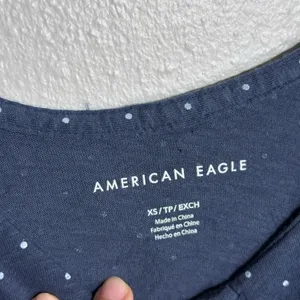 American Eagle‎ Women Off Shoulder Dotted Blue Top size XS thumbnail 4