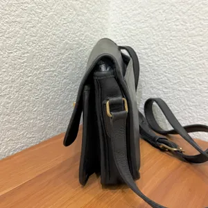 Vintage COACH 9850 Compartment Bag Black Glove Tanned Cowhide Leather Crossbody thumbnail 4