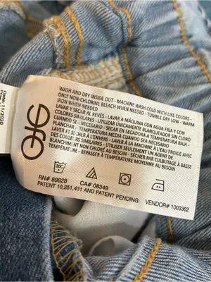 Vintage America Paperbag Waist Jeans High Rise Tapered Stretch Light Wash 12 thumbnail 3